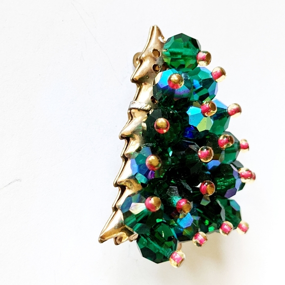 Vintage Aurora Borealis Christmas Tree Brooch Pin - Picture 3 of 5
